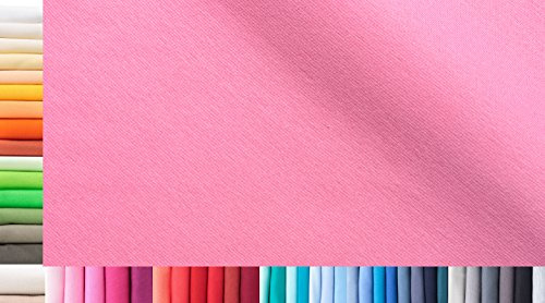 1buy3 Bündchenstoff XXL als Meterware|doppelt: 75cm breit|einfach: 150cm breit|Farbe: 26 Rosa|0,5m lang|96% Baumwolle, 4% Elasthan|Jersey Grundpreis pro qm: € 11,99