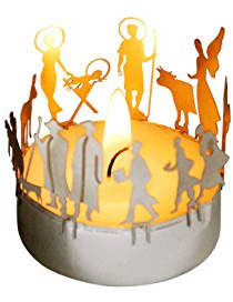 Magisches Schattenspiel, KRIPPE Szenerie, Super Minigeschenk und Mitbringsel, für Teelicht, unbegrenzt wiederverndbar, günstiger Postversand, Adventskalenderfüllung, Wichtelgeschenk, Grußkarte