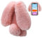 LCHDA für Plüsch Hülle iPhone 11 6.1 Flauschige Hasen Fell Hülle Handyhülle Mädchen Süße Kaninchen Pelz Niedlich Hasenohren Handytasche Schützend Stoßfest TPU Silikonhülle with Glitzer-Rosa