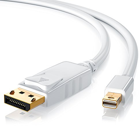 CSL - Mini Displayport auf Displayport 5m - inkl. Tonübertragung - Kompatibel mit Thunderbolt 1- und Thunderbolt 2-Ports - UHD 3840x2160 bei 30 Hz - Surface - weiß