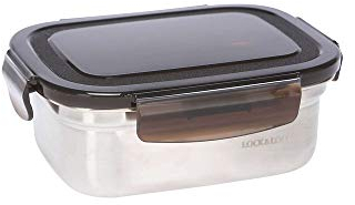 LocknLock Edelstahl Vorratsdose mit Deckel, 500 ml 155 × 120 × 58 mm , BPA-Frei, Spülmaschinengeeignet, Gefriertruhengeeignet bis -20°C, Edelstahl Aufbewahrungsbox mit Deckel