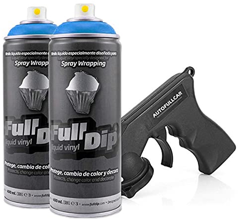 AutoFullCar Full Dip Pack 2 Spray FULLDIP + Regalo Adaptador Spray - TiendaFullDip.com (Azul Metalizado)