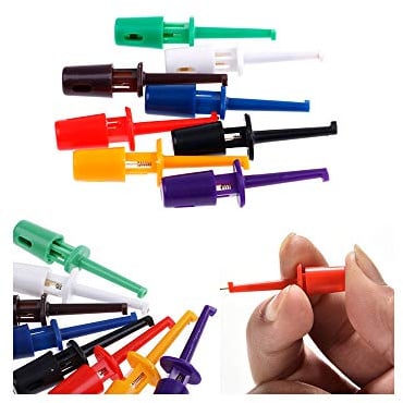 10PCS Mini Einzeltest-Haken Clips Tastköpfe für elektronische Prüfung IC Grabber Große Runde Krokodilklemmen Haken Klemmprüfspitze