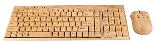 Comfortable Wireless Mouse, Bamboo Bamboo Keyboard, Wooden Ultra-Thin For Windows/Ios/Android