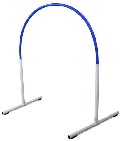 SPORTIKEL24 Hoopers Hoop – wetterfest, VDH-konform & farbig – mit Stecksystem für sicheres Hundetraining – aus robustem Kunststoff – Flexibler Hundesport-Reifen mit Stecksystem – Weiß/Blau