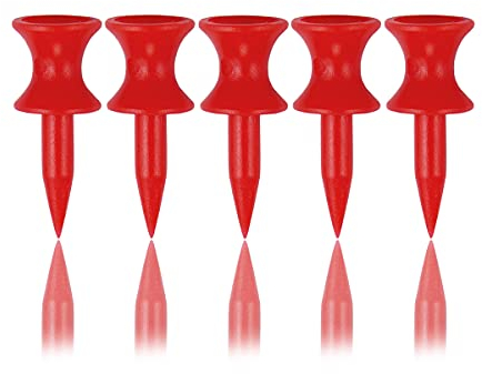 Zivisk Red Golf Tees Plastic 32MM 100 Count Small Castle Golf Tees 1 1/4 inch