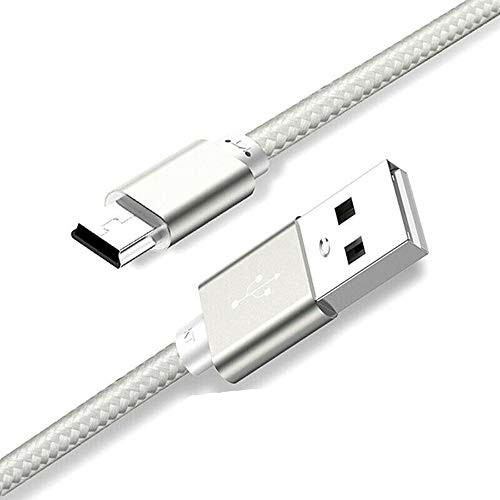 Câble Mini USB 3M USB 2.0 vers Câble Mini B Câble de Transfert données et de Chargeur Compatible avec contrôleur PS3, PDA, l'appareil Photo, Scanner et Autres appareils Mini USB (Argent)