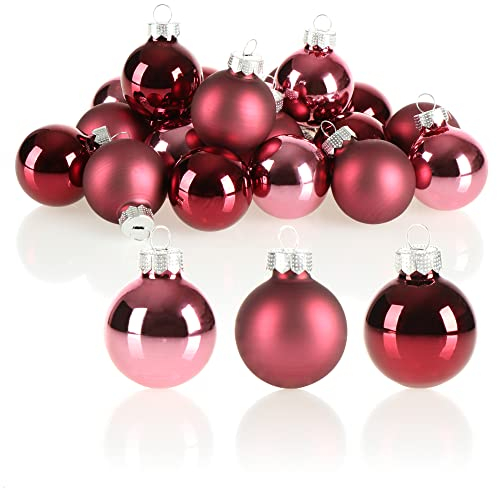 COM-FOUR® 20x Mini-Christbaumkugeln aus Glas - kleine Weihnachtskugeln für die Weihnachtsdekoration - Baumschmuck für den Weihnachtsbaum - Ø 3 cm