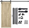 EXGOO 150cm/5FT Kit de Porte de Grange Coulissante Kit de Quincaillerie, Quincaillerie Kit de Rail Porte Coulissante, Kit de Piste pour Porte en Bois Simple (Forme J)