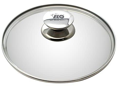 ELO 73025 Glasdeckel Galant 24 cm, aus Glas mit Edelstahlknopf, Silber