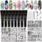 Biutee Nagelstempel Set Nail für Halloween Weihnachten, French Nails Stempel mit 8 Farben Stamping Gel und 12 Nagel Schablone +1 pcs Silikon Nagel Stempel UV Stamping Gel Plate Set Nageldesign Zubehör