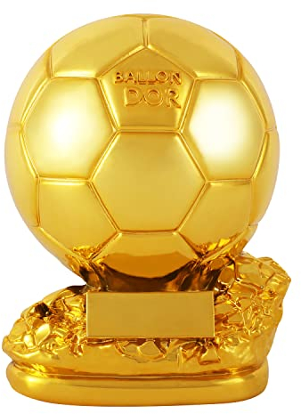Fubosi 34 cm Ballon d'Or Trophäe, Fußball-Trophäe, goldener Ballon-Fußball-Trophäe, beste Fußball-Trophäe, Fans, Geschenke und Geburtstagsgeschenk