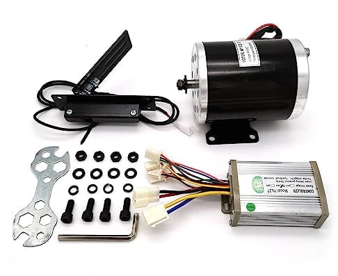 Elektromotor Set 36V DC 800W,Bürstenmotor Elektromotor mit Steuerung Pedal, Controller für Go-Karts Roller E-Bikes