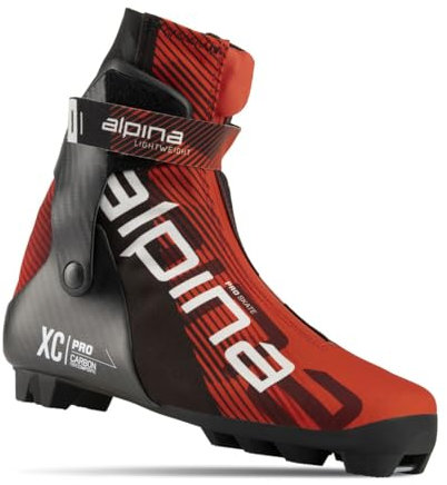 ALPINA Pro Skate Skischuh, Rot/Schwarz/Weiß, Größe 46
