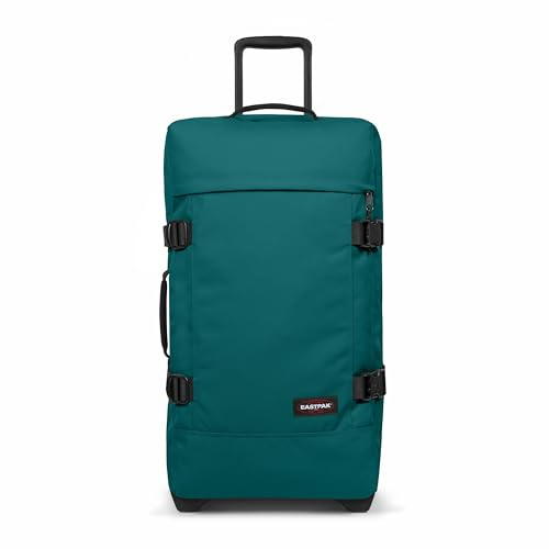 Eastpak Tranverz M Koffer 78L (67 x 35,5 x 30 cm), mittelgroßer Reisekoffer mit Rollen, leichtes Gepäck mit 2 Fächern, Teleskopgriff & TSA-Schloss - PEACOCK GREEN
