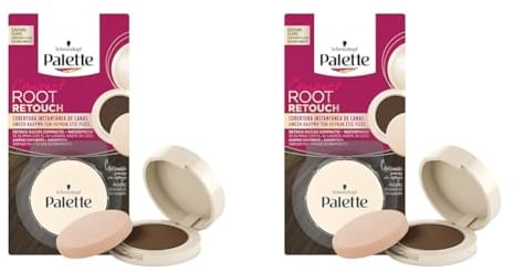 Palette Compact Root Retouch Retoca Raíces polvo compacto – Castaño Claro – Cubre Canas 1 unidad (Paquete de 2)