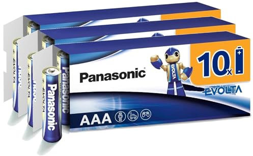 PANASONIC Lot de 3 Blisters de 10 Piles Alcaline Evolta AAA LR03