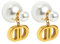 Perlenohrringe für Frauen, Perlen Ohrringe mit Buchstaben, Eleganter Schmuck für Frauen, Ohrring-Geschenk für Frauen und Mädchen (Gold)