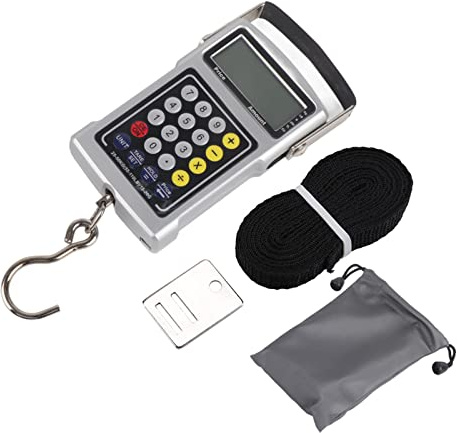 Báscula Electrónica de Anzuelo para Peces, Equipaje de 50Kg que Pesa 7 en 1, Báscula Colgante Digital para Viajes y Pesca