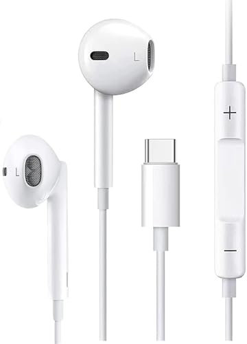 USB C Headphones,TYPE C Earphones Wired HiFi Stereo Noise reduction,USB C Headphones with mic Type C in ear Earbuds for iphone 15 headphones,iPhone 15 Pro,Samsung Galaxy S23 Ultra S22 A53/54 P40