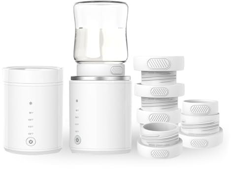 Portable Smart Bottle Warmer with 4 Temperature Settings, Compact & Lightweight Design, Dual Function for Warming & Defrosting, 4400mAh Battery, Suitable for MAM 53mm & DRBrowns 56mm Bottles