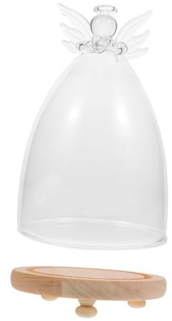 OFFSCH copertura in angelo rose eterne alzata per dolci con cupola alzata per dolci con coperchio vetrina a cupola copertura antipolvere copertura del display in Bicchiere