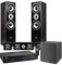 Full Black 5.1 Surround Sound System for TV, Home Theatre Speaker Set with 12 Active Subwoofer, Amplifier, Bluetooth, 50m Cable, Ideal for Films and Gaming