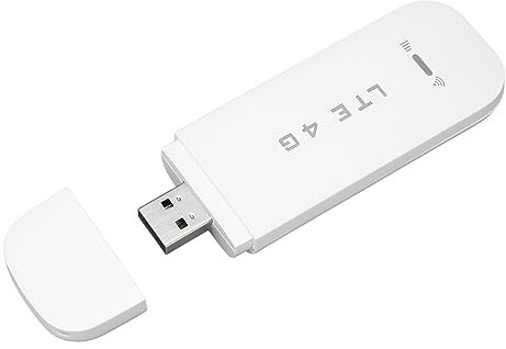 4G LTE USB Surfstick, Portable WiFi Router with SIM Slot, 150Mbit/s Download, 50Mbit/s Upload, Supports 10 Devices, White