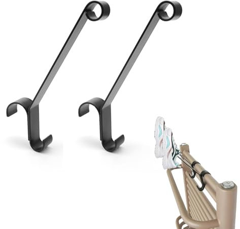 SHENGYIG 2 Crochets Universels pour Radiateur - Support pour Chaussures & Serviettes - Noir - Amovible & Réglable - Compatible Tous Radiateurs Standard (Sèche-serviettes)