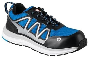 Bullstar Sicherheitsschuh SPRINTX S1P (Farbe kornblau/schwarz, Größe 43, Weite 12, Unisex, mit Fiberglas-Zehenschutzkappe, rutschhemmend, besonders leicht, Arbeitsschuhe, Schutzschuhe) 2663-0-1801-43