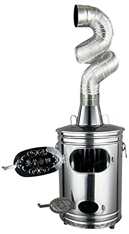 ksxnkhk Stainless Steel Burn Barrel for Paper Leaf Trash, Garden Incinerator Bin with Chimney and Fire Hook Backyard Bonfire