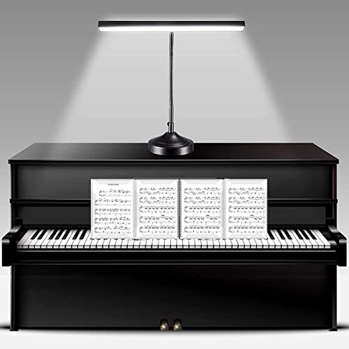 BZBRLZ Piano Light, LED Piano Lamp for Upright/Digital/Grand Pianos, Flexible Gooseneck Music Stand Light with 3 Color Modes×10 Brightness, Desk Lamp for Home Office, Black, 10W, 1000LM