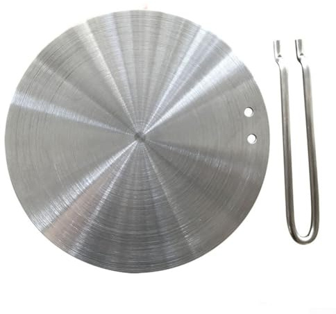 Drivstraw Disque diffuseur de chaleur en acier inoxydable pour plaques à induction, plaques électriques et à gaz - Poignée amovible, répartition homogène de la chaleur pour fonte, cuivre et acier