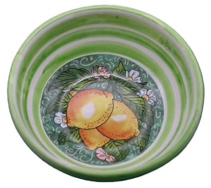 Ciotola in Ceramica Fatta a Mano - Scodella Artigianale per Colazione e Snack, Decoro Mediterraneo Limoni e Maioliche Dipinto a Mano, Creazione Italiana - Scegli il tuo Modello (mod.1, Limone)
