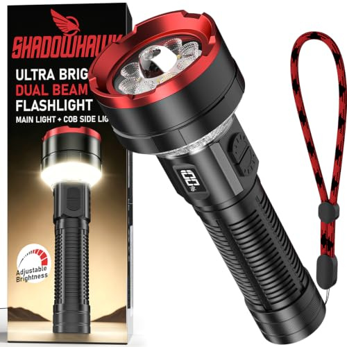 Shadowhawk 2-En-1 Linterna LED Alta Potencia Con Interruptor Doble（Ajustar Del Brillo）
