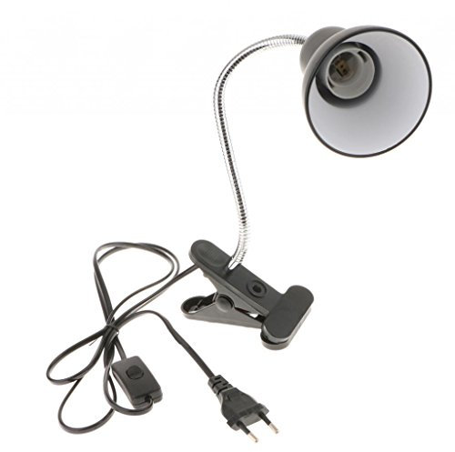 Sharplace Lampe à Pince Ampoule E27, Douille Support pour avec Interrupteur Lampe pour Travail, Lecture, Noir