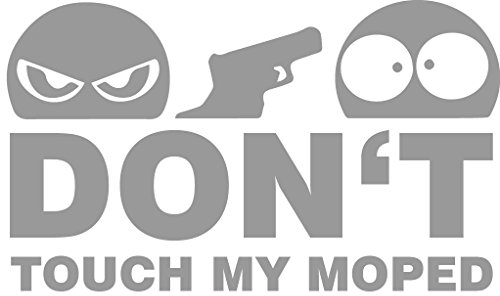 Don't Touch My Moped Aufkleber Sticker JDM Motorrad Silber ca. 11x7 cm Fun Simson Bike Biker