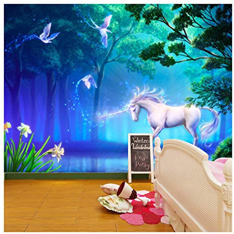 amazingsticker Unicorn Fairtale Birds Fantasy Wallpaper Mural Photo Children Poster DIY Decoration Wall Covering 260x175cm