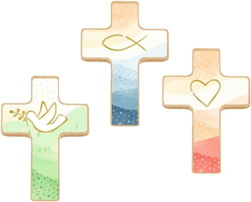 Holzkreuz - Du bist geborgen in Gottes Hand - Kleine Hand-Holzkreuze auf Mini-Büchlein
