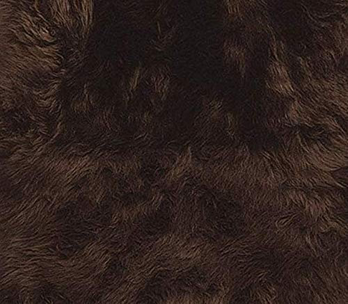 HEITMANN Lammfell Sitzkissen Sitzauflage rund 45 cm Stuhl Kissen warm (Dunkelbraun)