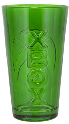 XBOX PP5689XB Paladone Drinking Green Logo Glass for Gamers-Officially Licensed Merchandise