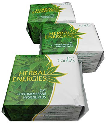 Compresas sanitarias para mujer TianDe con fitomembrana a base de hierbas para la menstruación, 61902 TianDe, 3x8 uds., Las toallas sanitarias brindan una sensación de seguridad y comodidad