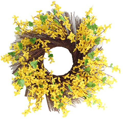 Tubayia Künstliche Sonnenblumen Blumen Kranz Türkranz Wandkranz Dekoration für Haus, Garten, Hochzeit, Halloween (Primeln)