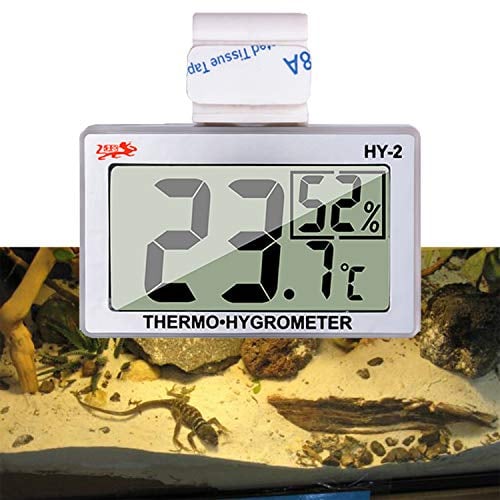 capetsma Aquarium Thermometer, Digital Hygrometer for Reptile Terrarium, Temperature and Humidity Monitor in Acrylic and G.