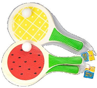 Kid's Adults Wooden Beach Paddle Bat & Ball Set Garden Family Fun Outdoor