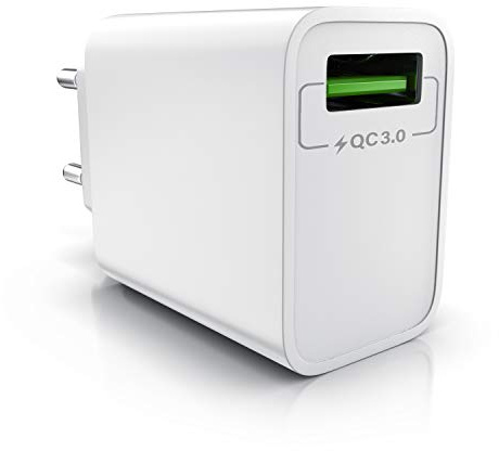 CSL - USB Ladegerät 18W Quick Charge 3.0 - Netzteil mit Schnellladefunktion - Smart Charge Solid Charge intelligentes Laden - geeignet für Handys Smartphones Navis Tablets UVM - weiß