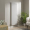 NRG Cast Iron Radiator Traditional Triple Column Vertical Designer Gloss White Rads with Angled Pair of Valves 1800 x 560mm