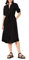 Amazon Essentials Women's Relaxed Fit Half-Sleeve Waisted Midi A-Line Dress, Black, L