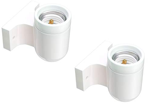 ledscom.de 2 Stück Wandleuchte FEL, Porzellan, weiß glänzend, eckig, 1x E27 max. 300W