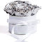 Infinity Rosen Box weiß rund - 4 echte Rose silberfarben haltbar 3 Jahre - ewige Rose die eine Ewigkeit blüht für 25 Jahre Jubiläum Geschenke für Mama zur Silberhochzeit (Small, Silber)